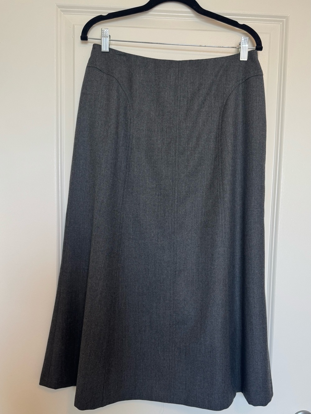 Talbots Classic Gray Wool A-Line Women's Midi Skirt
